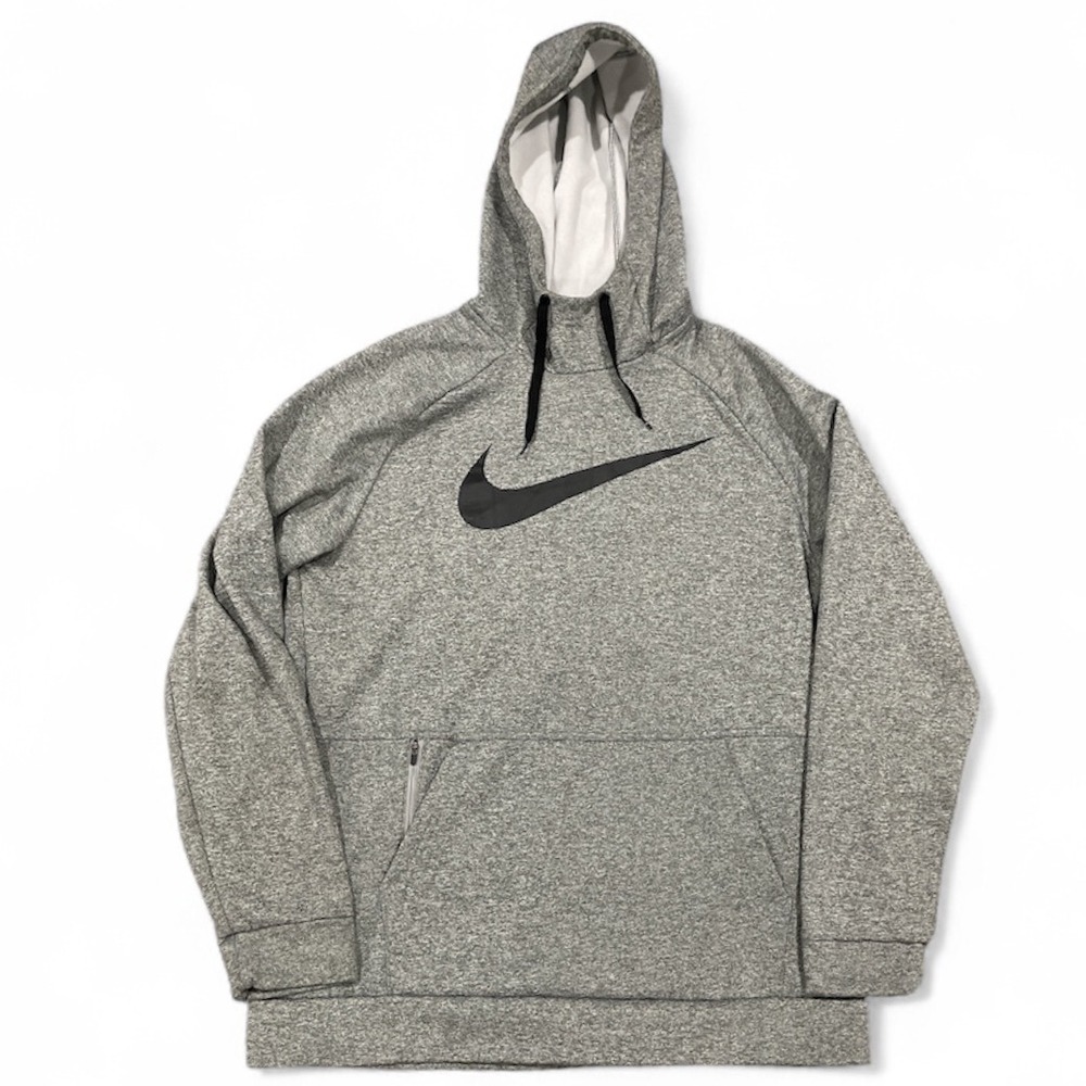 Nike Therma Fit Gray Heathered Pullover Hoodie Sweatshirt Mens Large